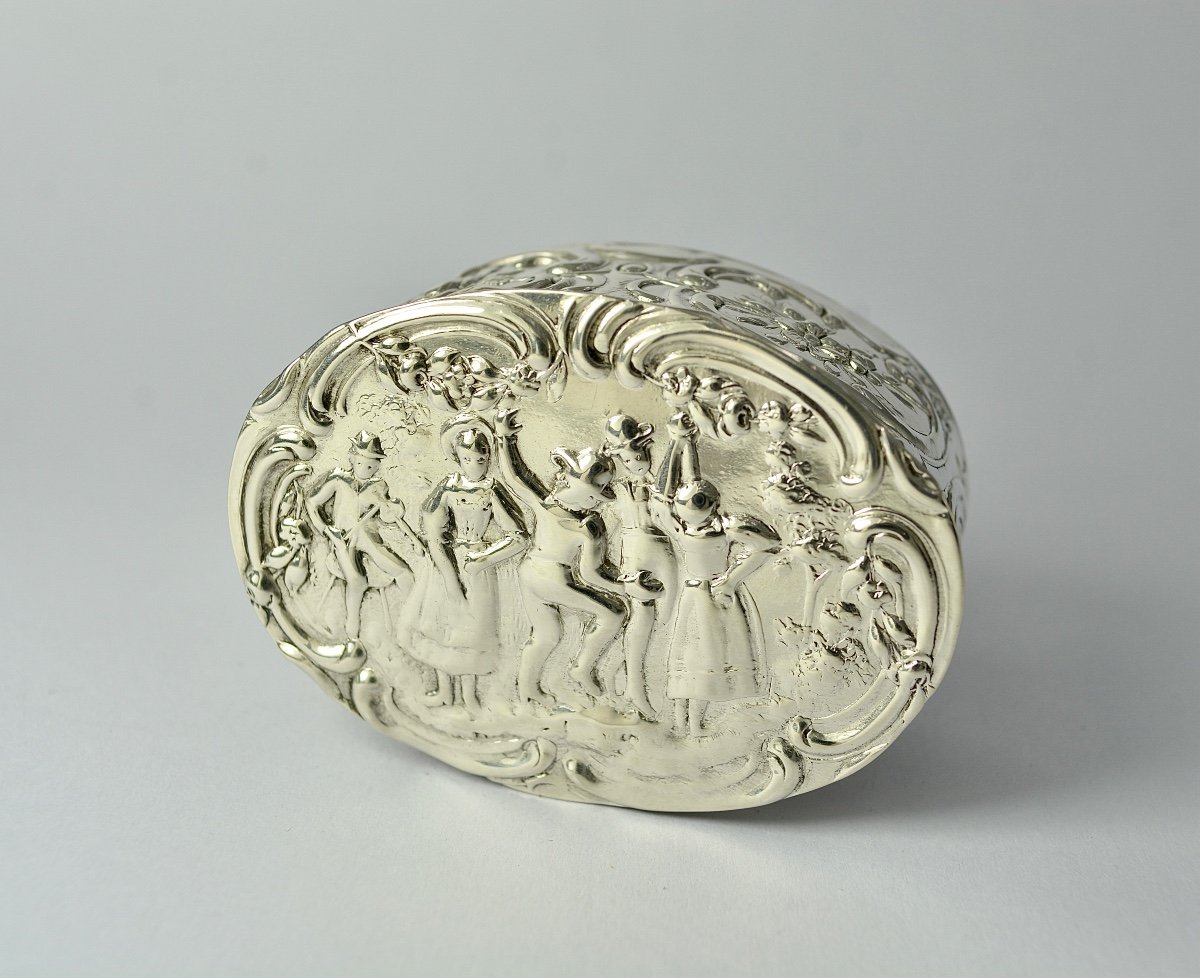 Silver Pill Box, Germany Hanau Around 1900-photo-4