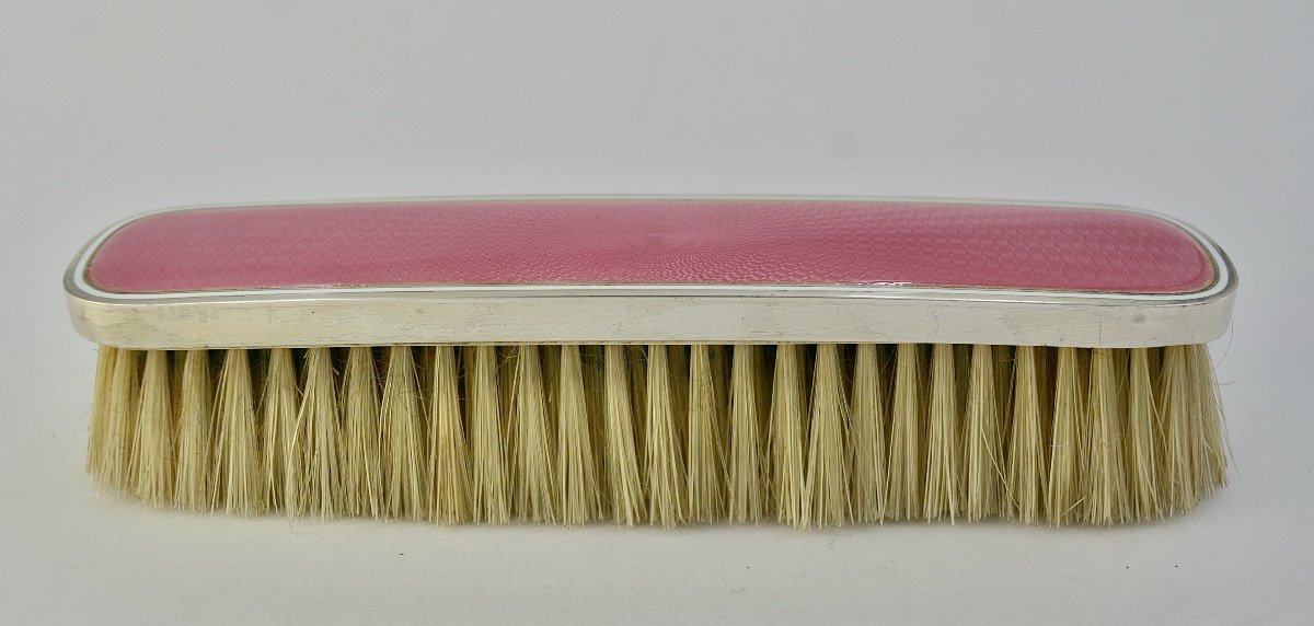 Art Nouveau, Coat Brush, Silver And Enamel, France Around 1900-photo-3