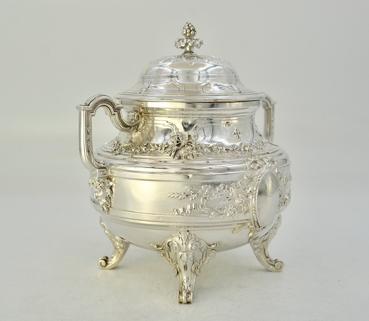 Silver Sugar Bowl, France By Tetard Frères, Circa 1900-photo-3