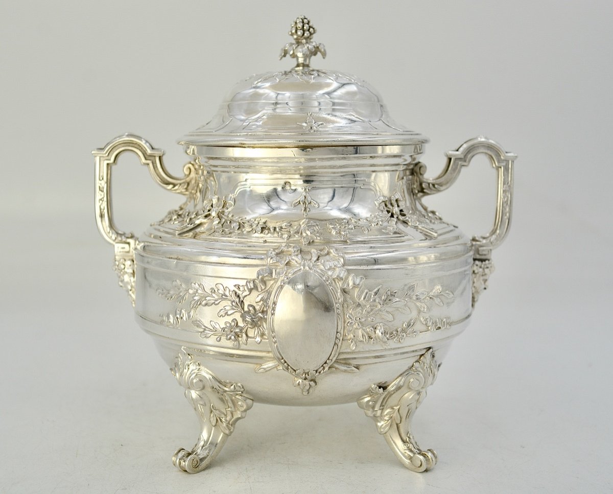 Silver Sugar Bowl, France By Tetard Frères, Circa 1900