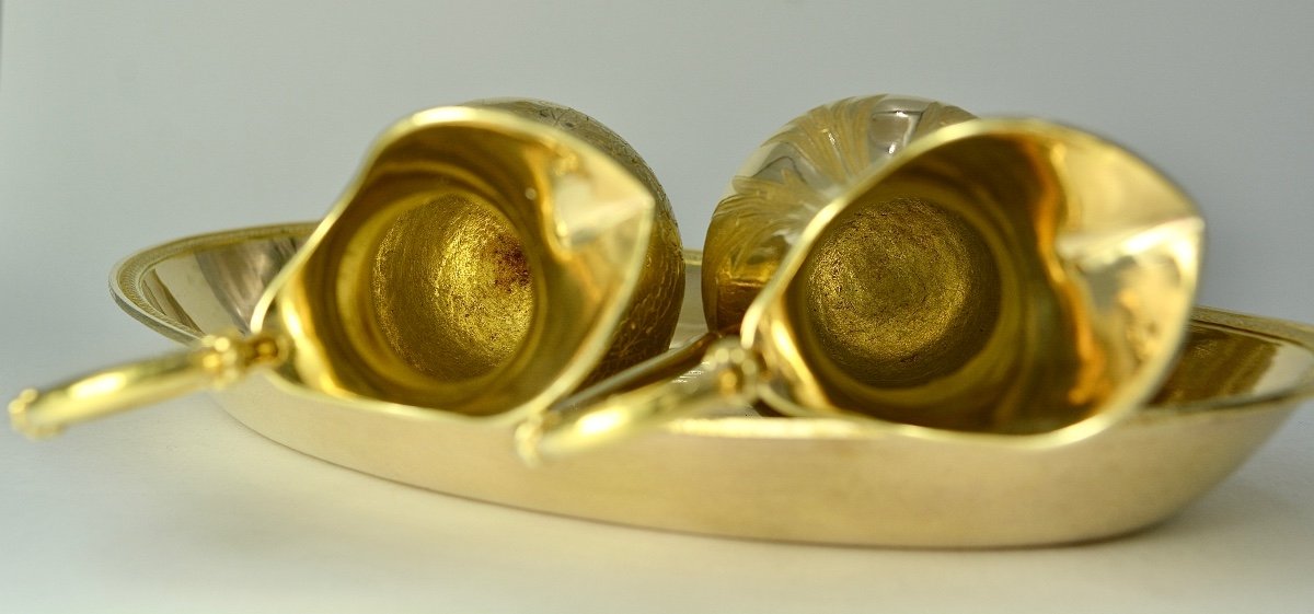 Burettes d'église En Argent Doré, France Vers 1820 Par Bertrand F.j. Orfevre -photo-5