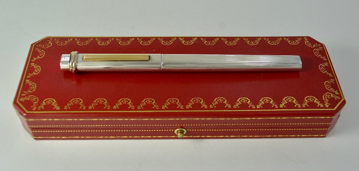 Cartier. Stylo à Bille En Argent. France XXe Siecle 