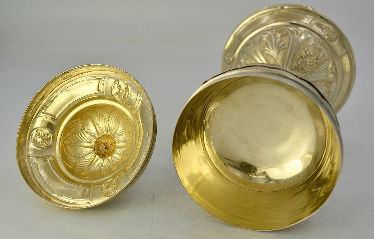 Ciboire En Argent Doré, France Vers 1940, Par Favier Frères Orfèvres -photo-2
