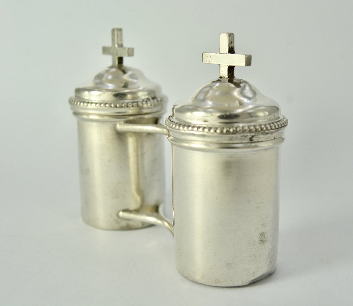 Ampoules Pour Les Huiles Saintes En Argent, France XIXe Siècle -photo-4
