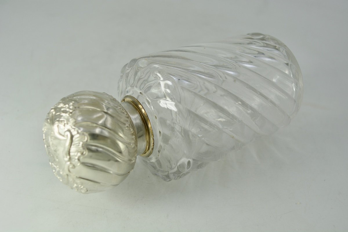 Crystal And Silver Toilet Bottle, France Circa 1840-photo-4