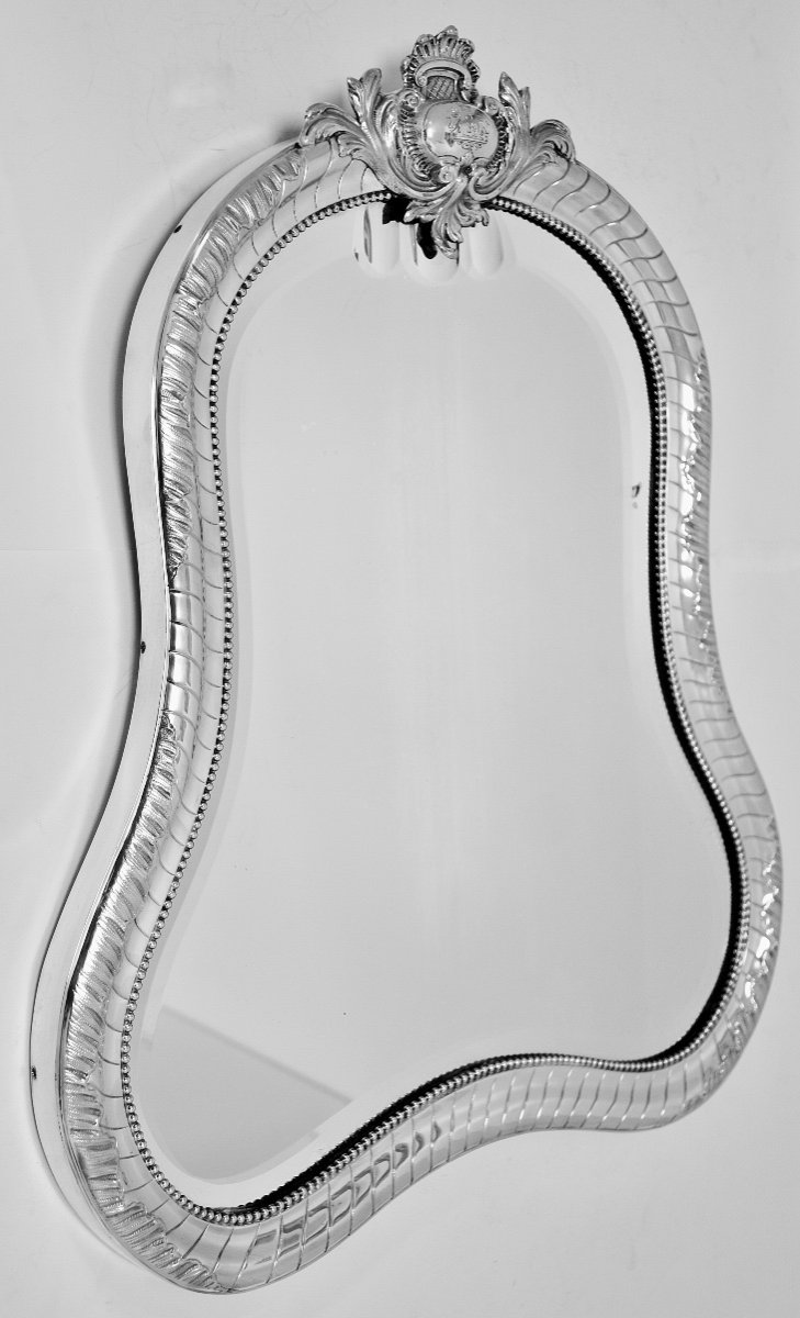 Large Silver And Rosewood Toilet / Boudoir Mirror. France Circa 1840