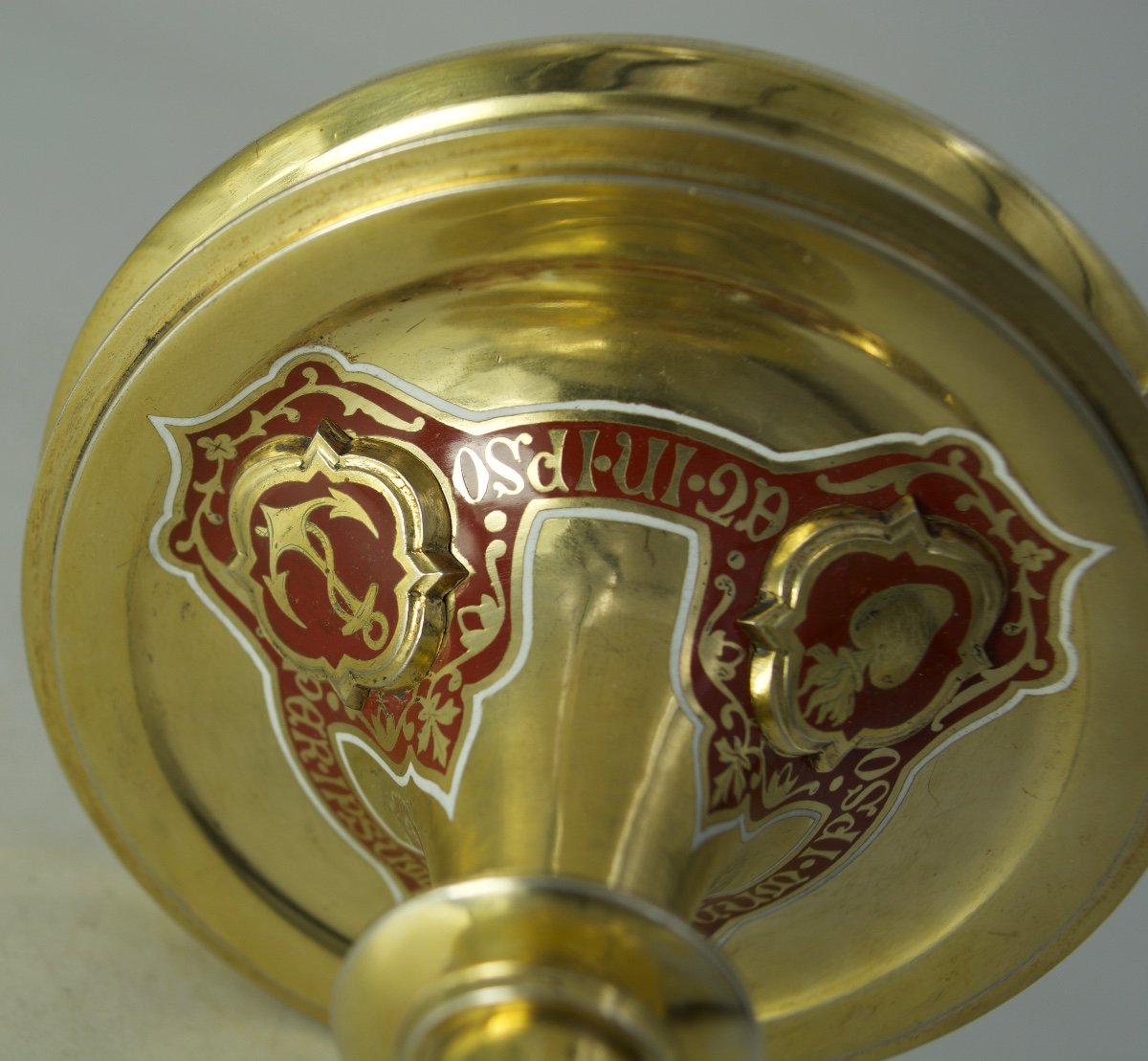 Silver Chalice Gilded By Bias Goldsmith, France Circa 1900-photo-5