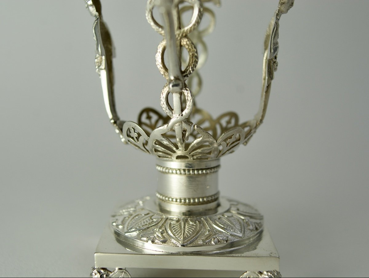 Moutardier En Argent Et Cristal, France 1819-1838-photo-4