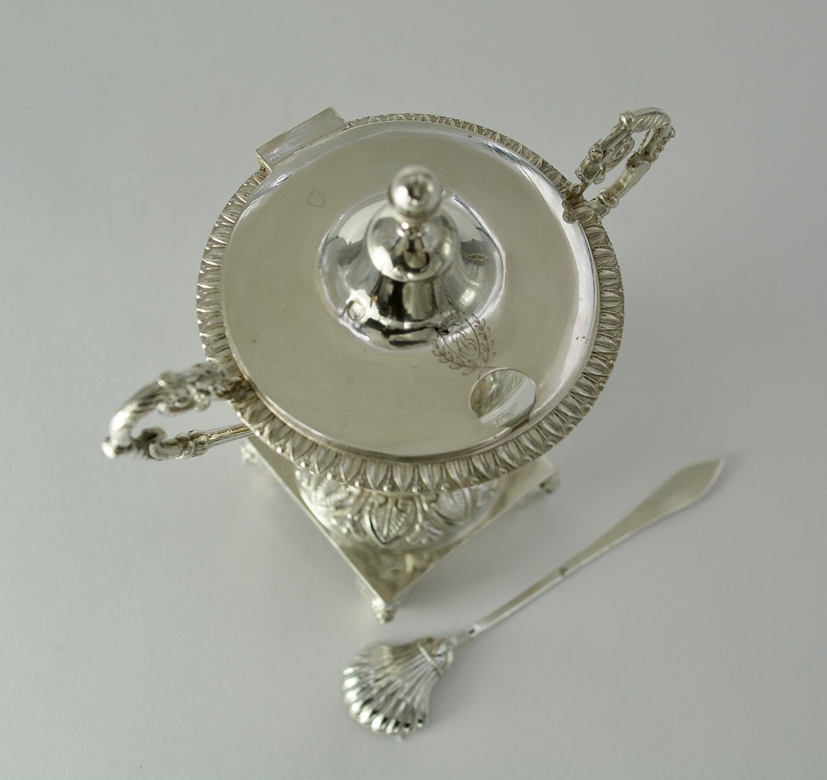 Moutardier En Argent Et Cristal, France 1809-1819-photo-5