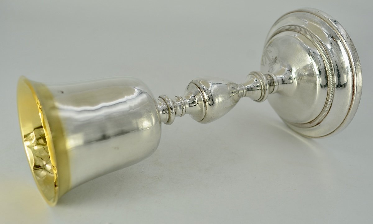 Silver And Silver-plated Bronze Chalice, France Circa 1800-photo-3