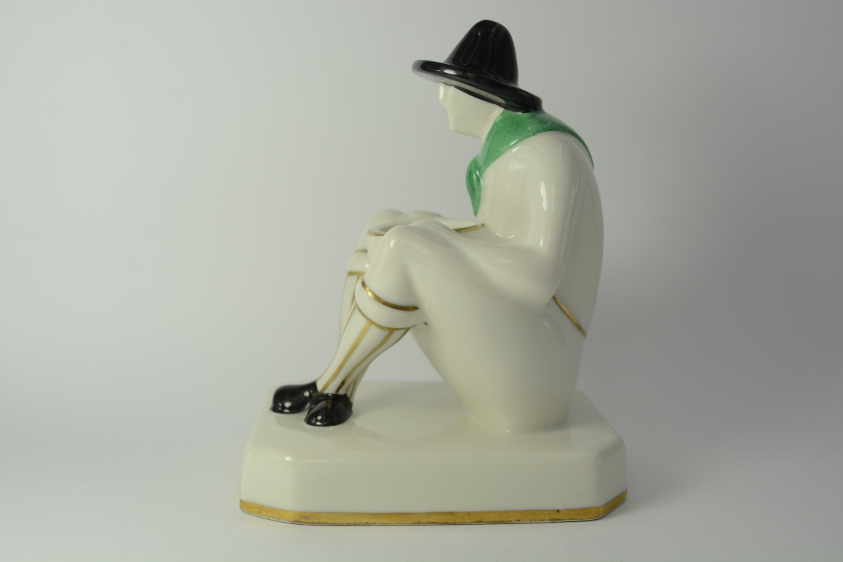 Robj, Encrier "scout" En Porcelaine Vers 1930-photo-4