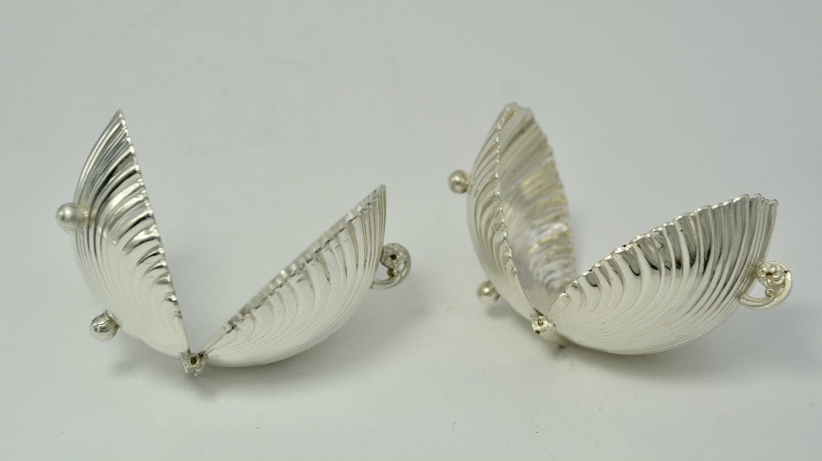 Pair Of Caviar Display Stands, Silver France Circa 1900-photo-4