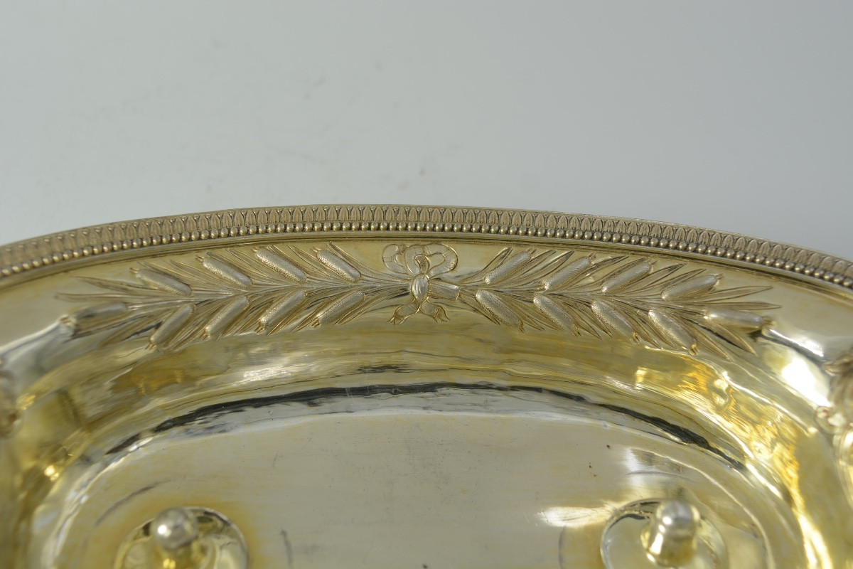 Silver-gilt Cruet Tray, France Circa 1850-photo-3