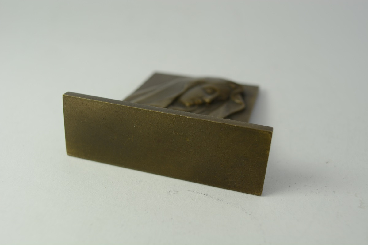 Bronze Plaque Of The Virgin Mary In Relief, Early 20th Century -photo-3