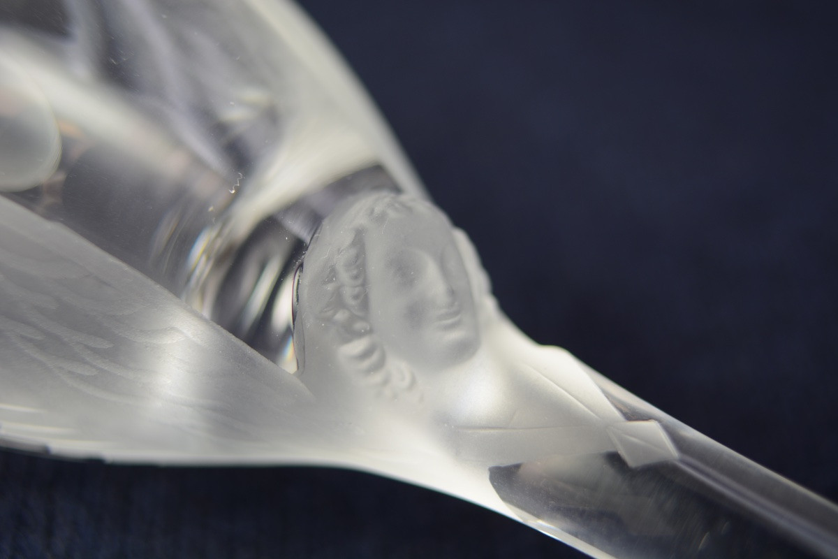 Lalique France. "angel" Champagne Flutes -photo-3