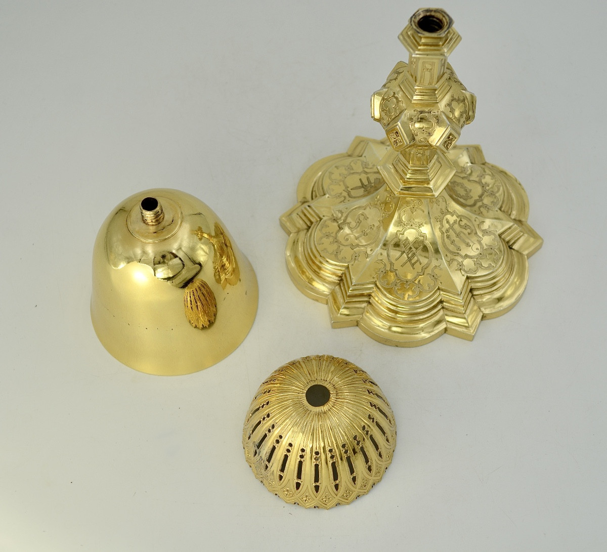 Chalice And Its Paten, Silver Gilt, France Favier Frères Circa 1850-photo-8