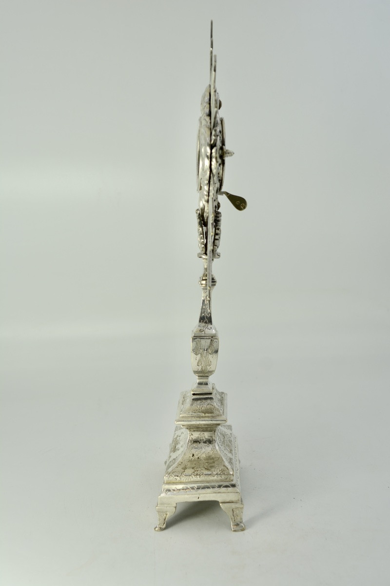 Ostensoir Soleil En Bronze Argenté, France Vers 1800-photo-6