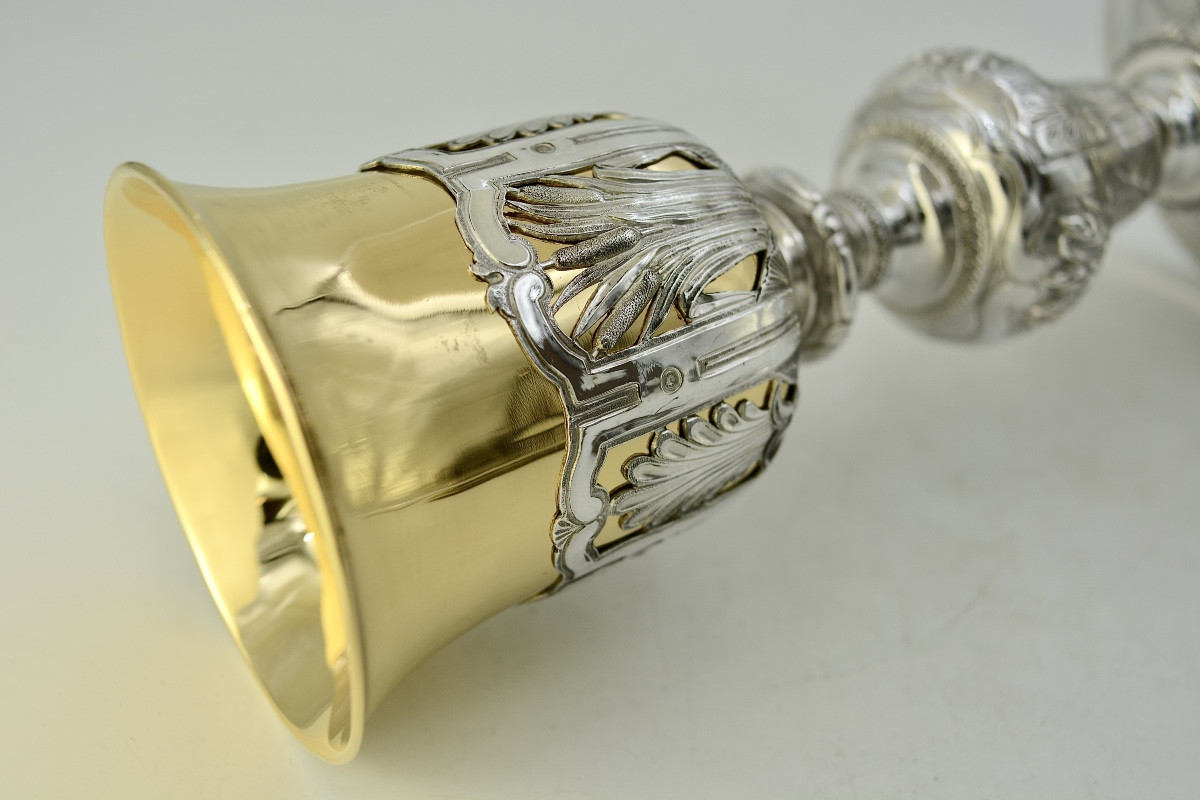 Silver Chalice And Paten, France Circa 1830 By Bertrand Paraud Goldsmith-photo-4