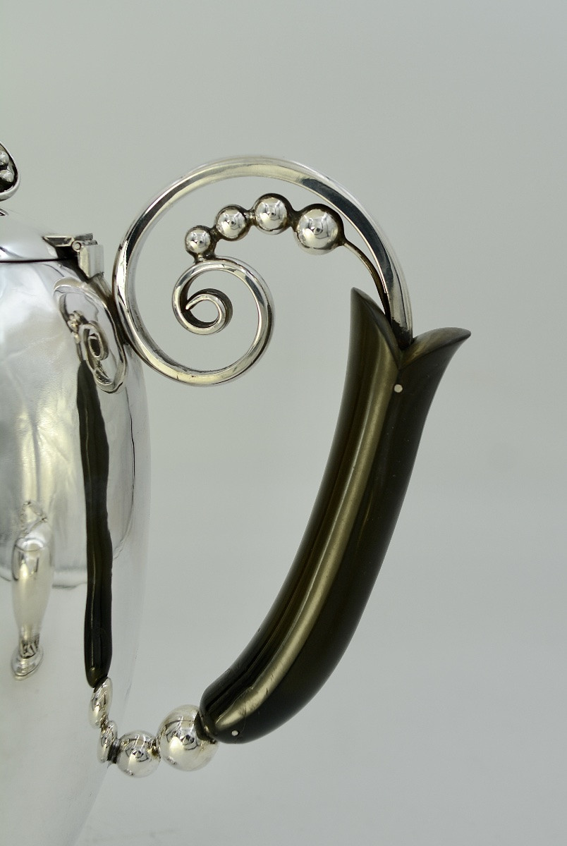 Art Nouveau. Service à Café / Thé En Argent Sterling, Amerique Du Nord Vers 1900-photo-3
