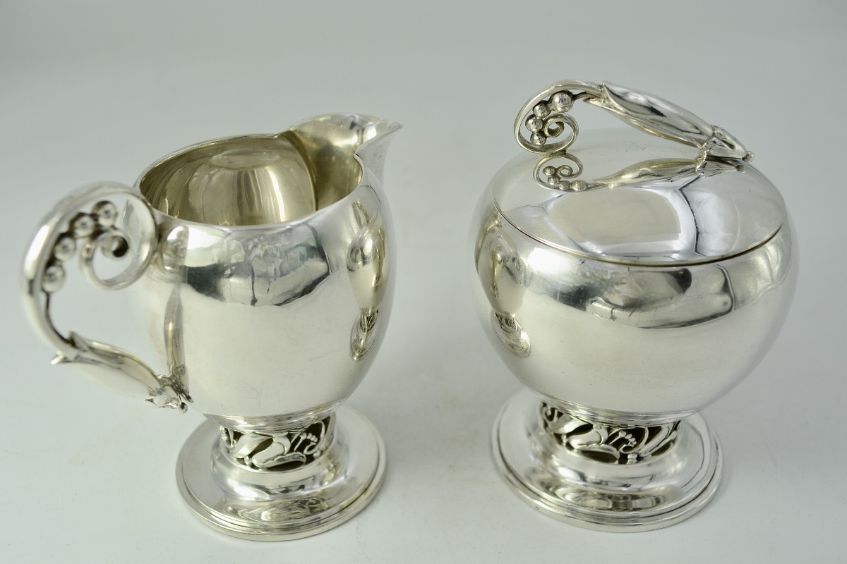Art Nouveau. Service à Café / Thé En Argent Sterling, Amerique Du Nord Vers 1900-photo-6