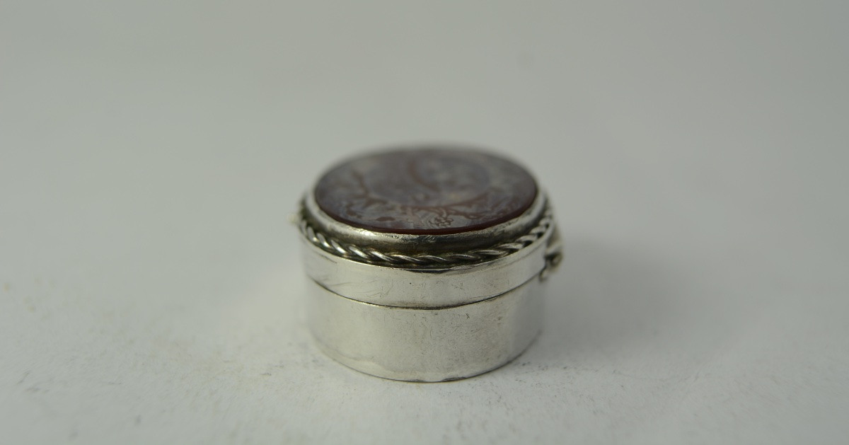Pillbox In Silver And Carnoline. Yemen Around 1930-photo-4
