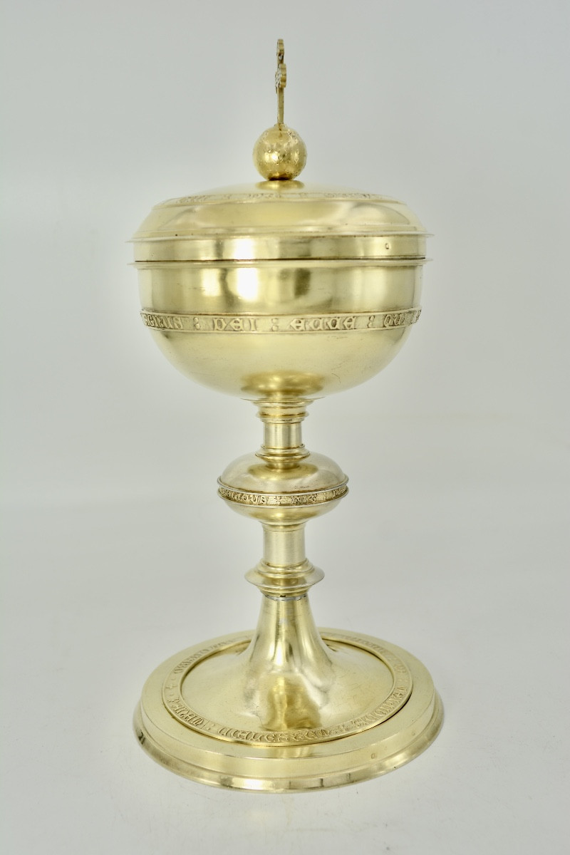 Large Ciborium, Gilded Silver, France 19th Century By Paul Brunet-photo-2