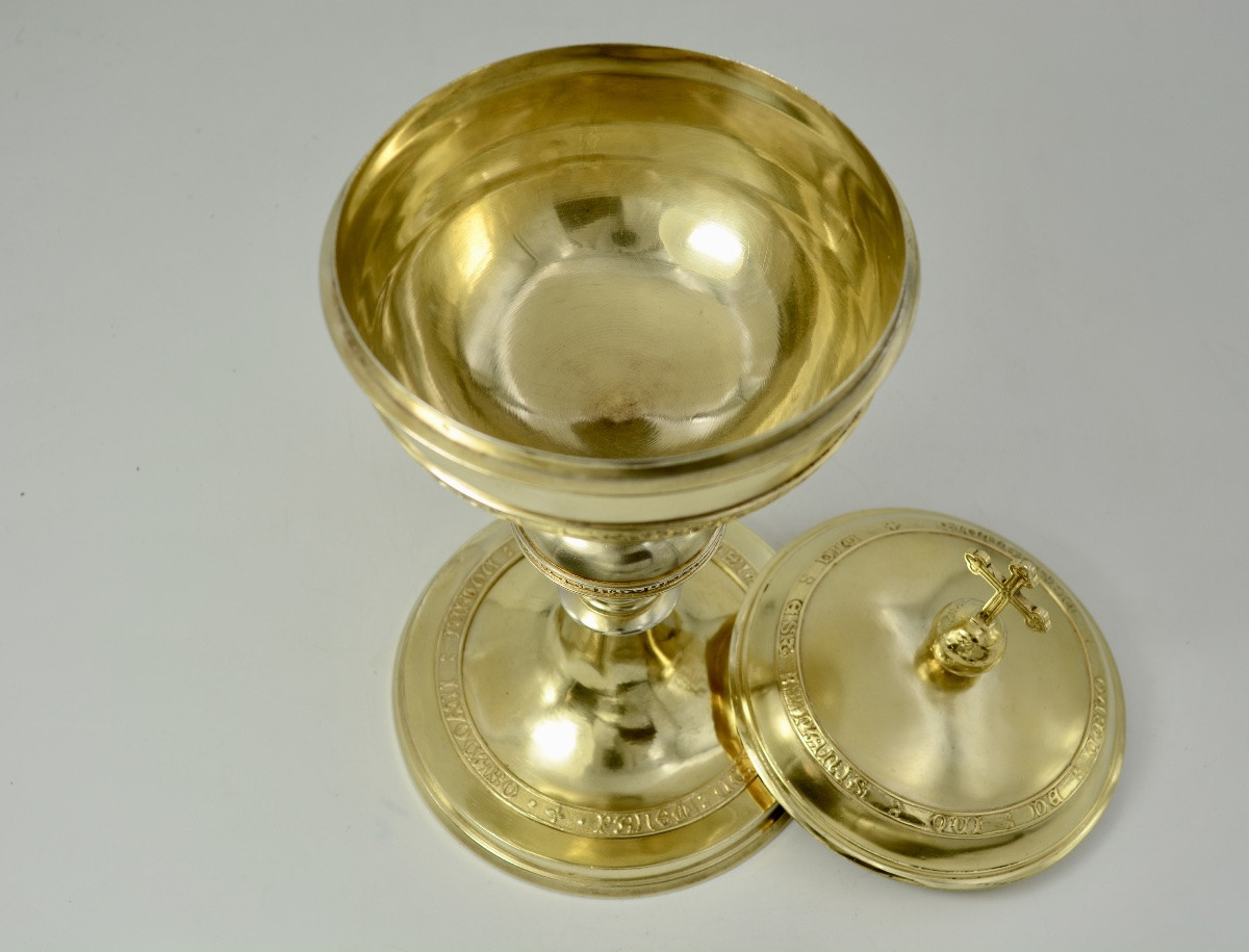 Large Ciborium, Gilded Silver, France 19th Century By Paul Brunet-photo-4