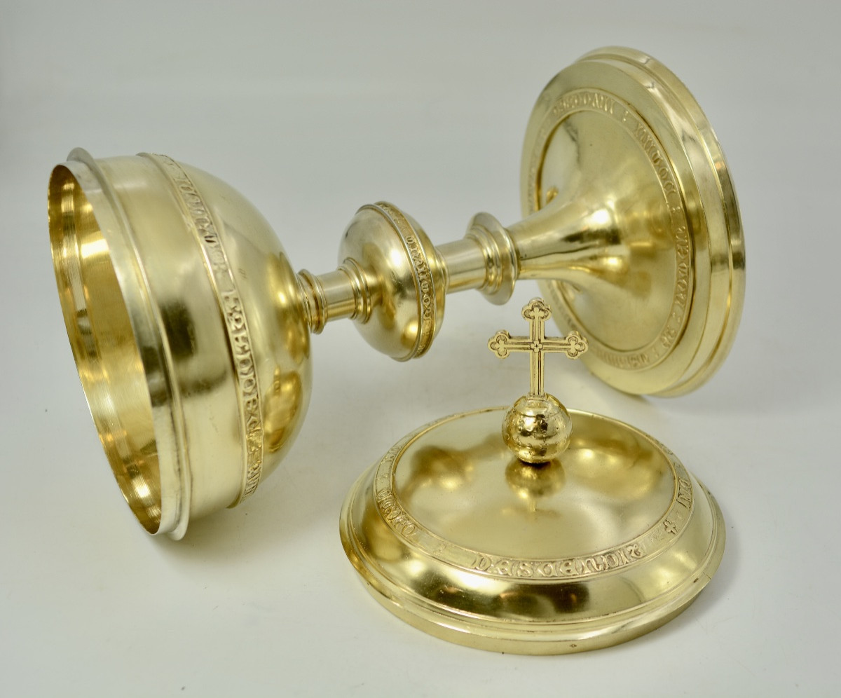 Large Ciborium, Gilded Silver, France 19th Century By Paul Brunet-photo-2