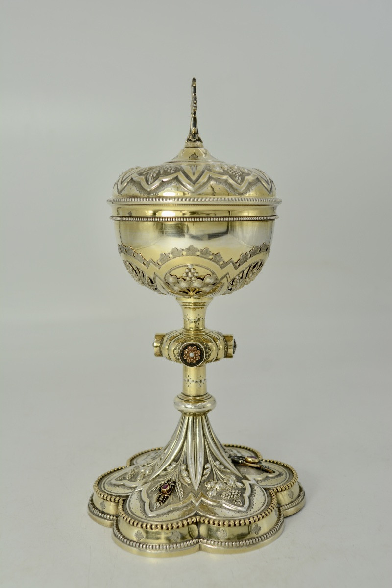 Silver Ciborium, France, 19th Century.-photo-3