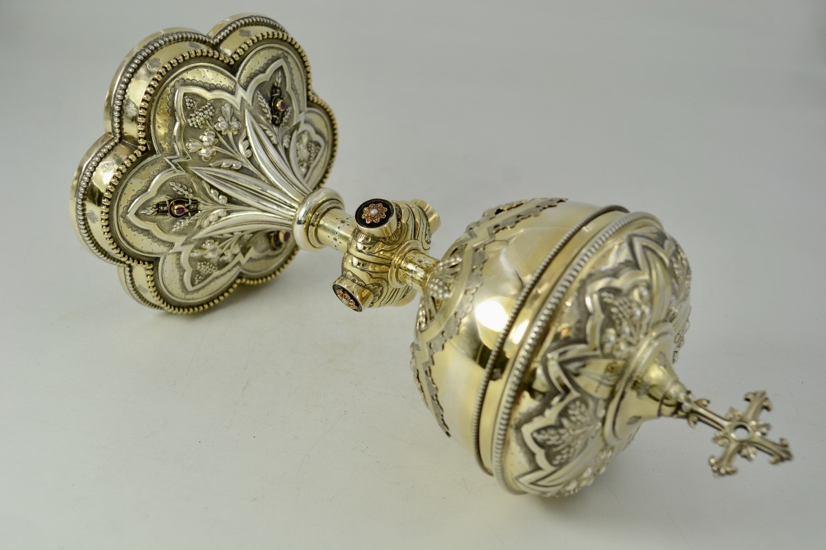 Silver Ciborium, France, 19th Century.-photo-1