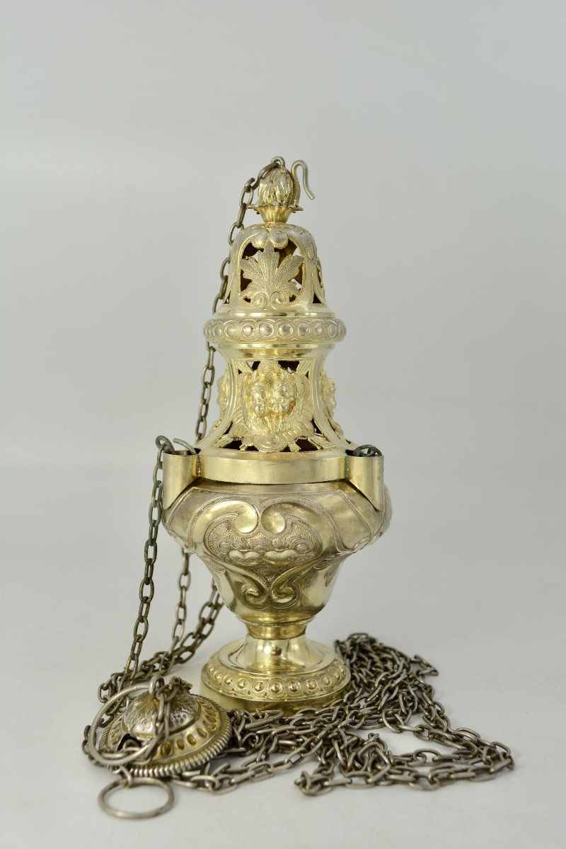 Silver Incense Burner, France Circa 1870 By Martin & Lebas Silversmith 