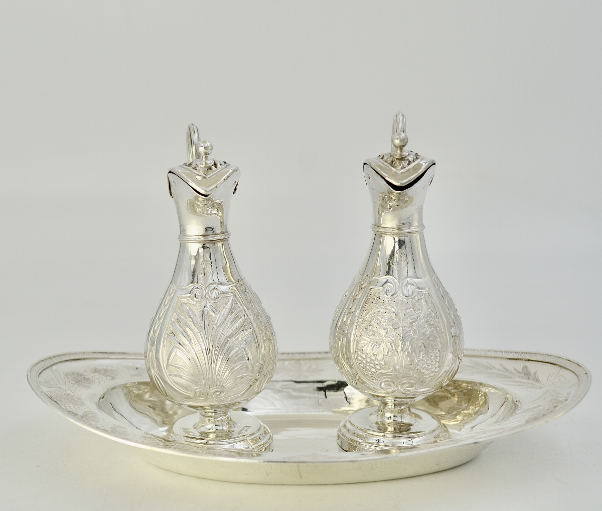 Burettes liturgique en argent, France, Provence vers 1820-photo-2