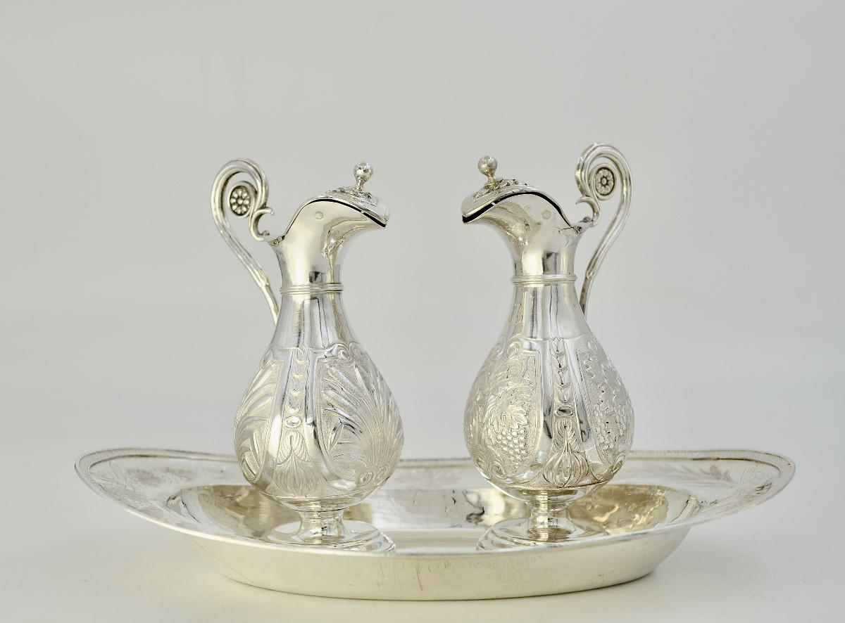 Burettes liturgique en argent, France, Provence vers 1820-photo-3