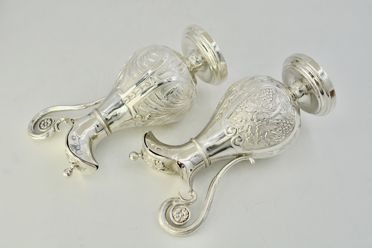 Burettes liturgique en argent, France, Provence vers 1820-photo-3