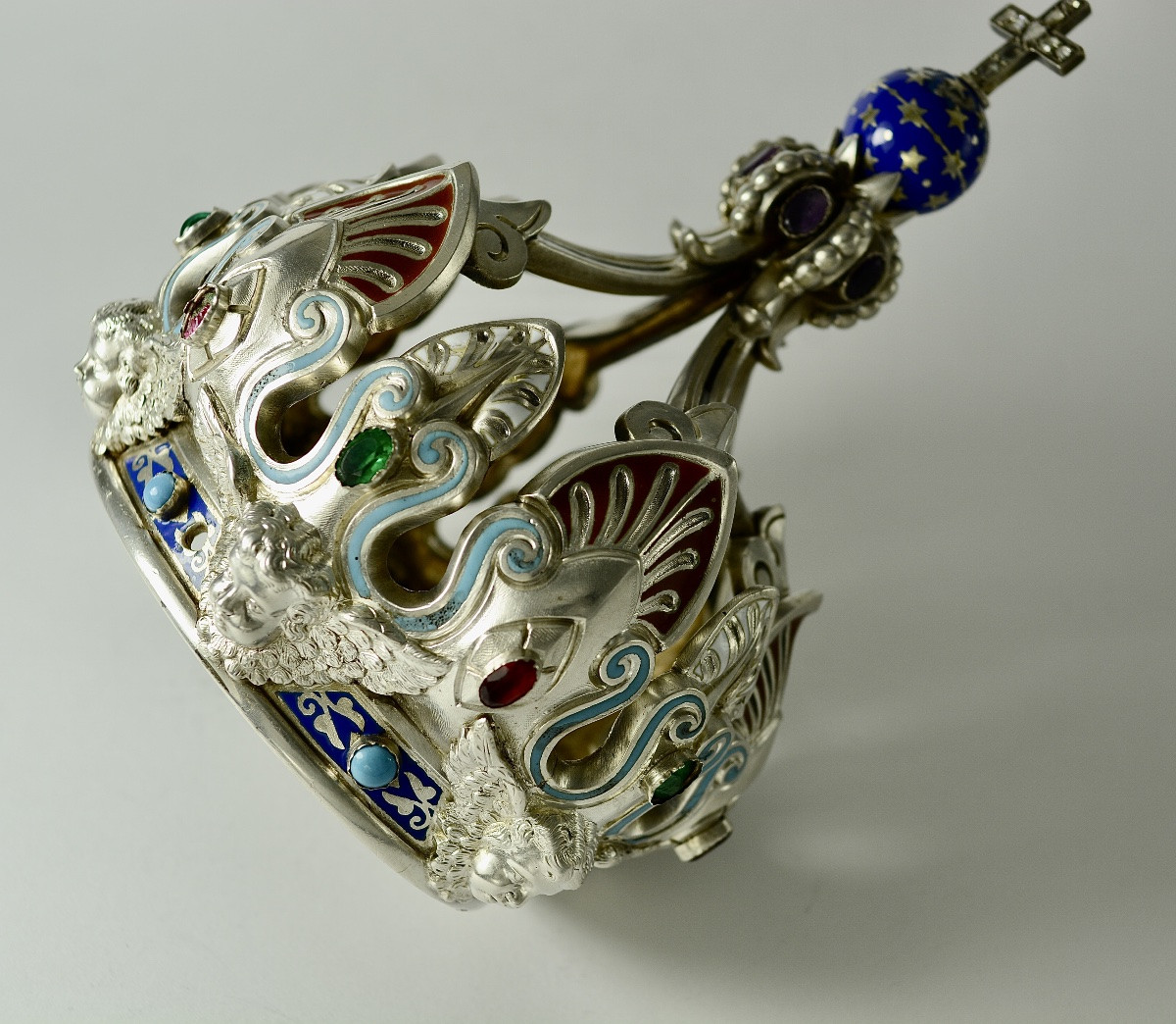Couronne de la Vierge , argent , émaux , France XIXe siecle -photo-2
