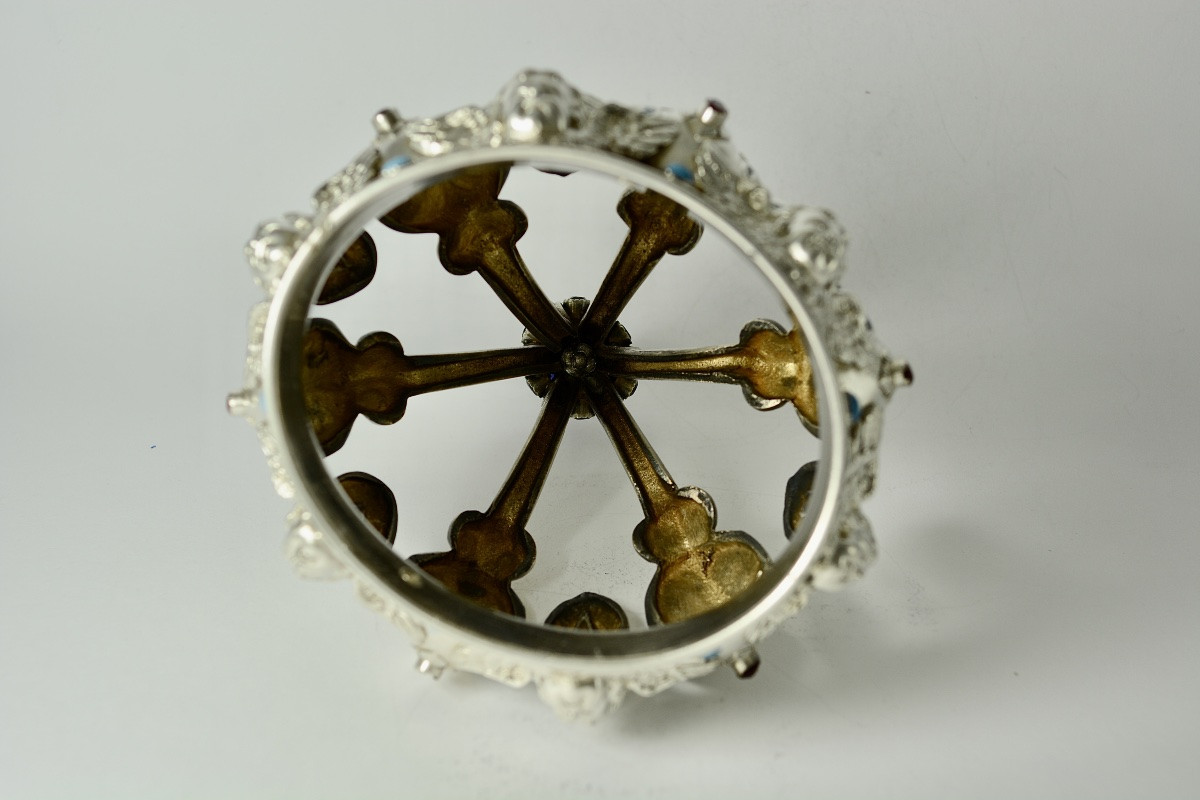 Couronne de la Vierge , argent , émaux , France XIXe siecle -photo-1