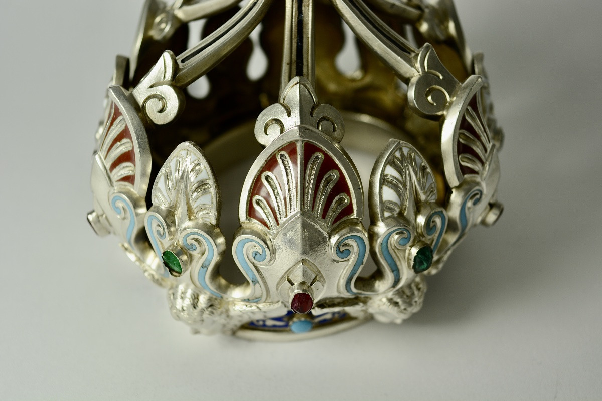 Couronne de la Vierge , argent , émaux , France XIXe siecle -photo-5