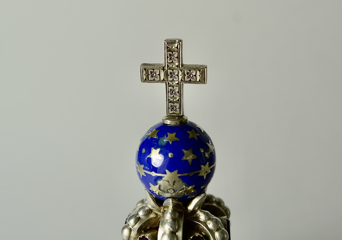 Couronne de la Vierge , argent , émaux , France XIXe siecle -photo-8