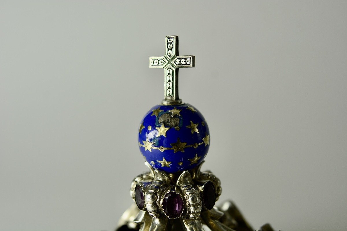 Crown Of The Infant Jesus, Silver Enamel, France, 19th Century -photo-6