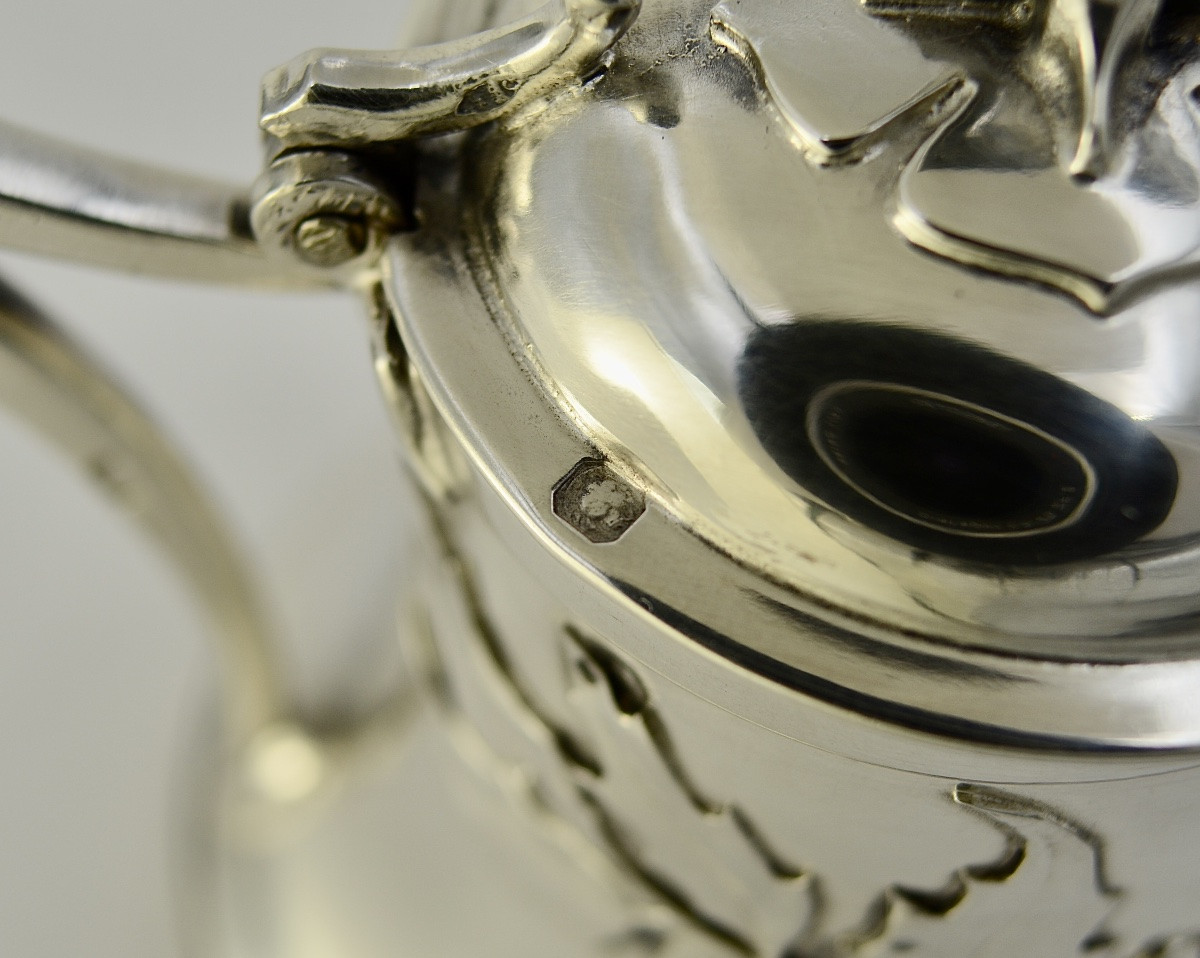 Art Nouveau. Silver Mustard Pot, France, Circa 1900-photo-2