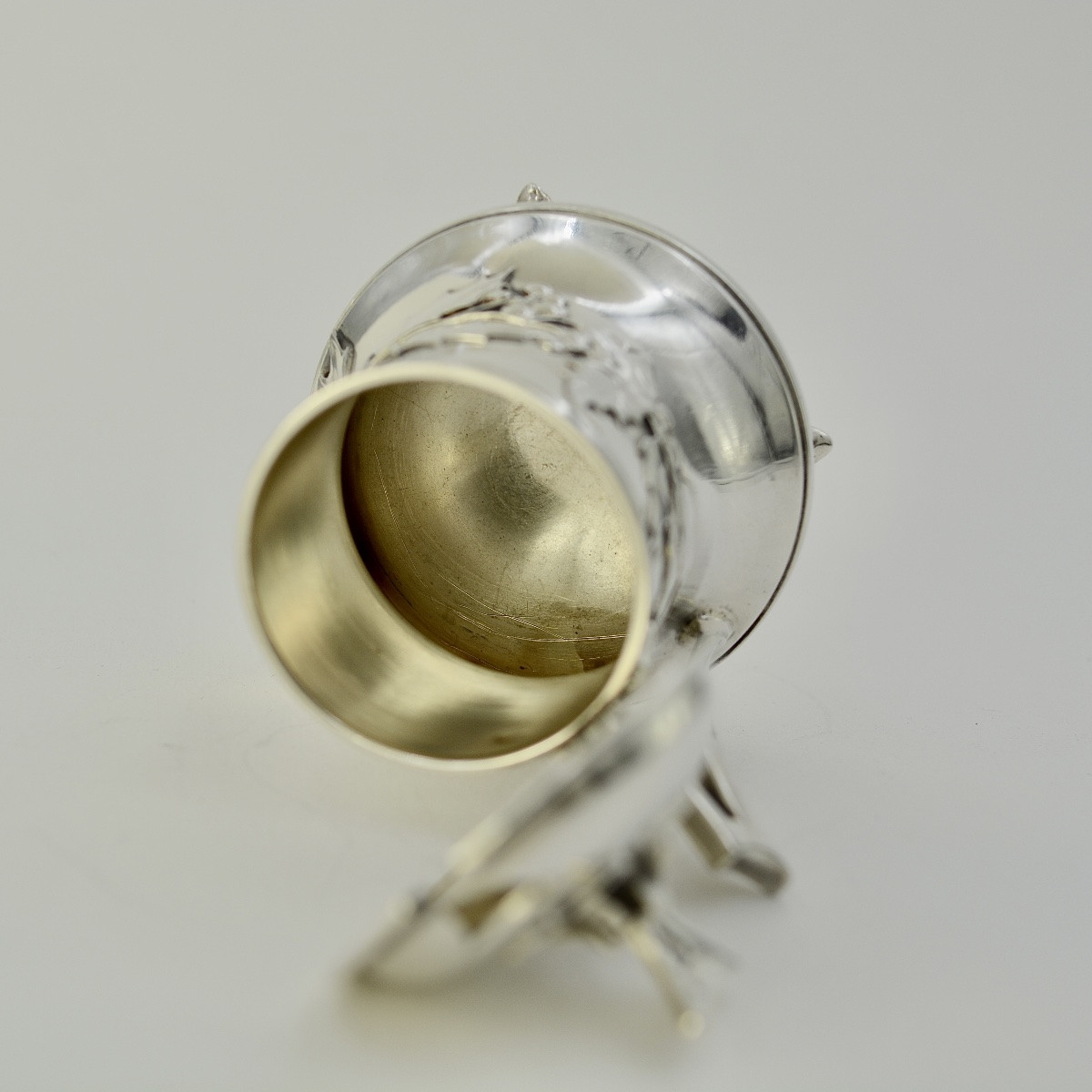Art Nouveau. Silver Mustard Pot, France, Circa 1900-photo-4