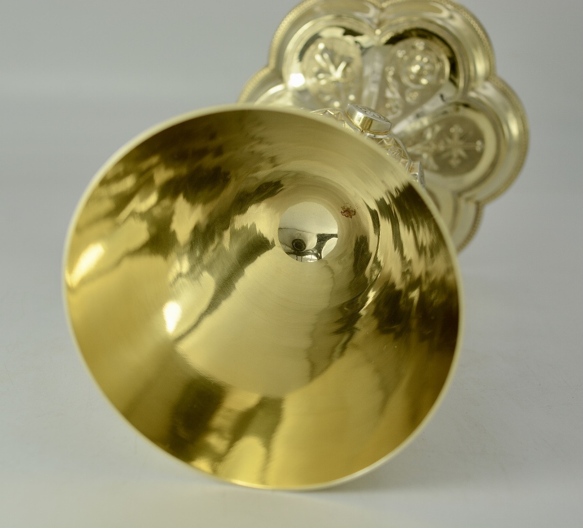 Chalice And Paten In Gilded Silver, By Demarquet Freres Goldsmiths, 19th Century -photo-4