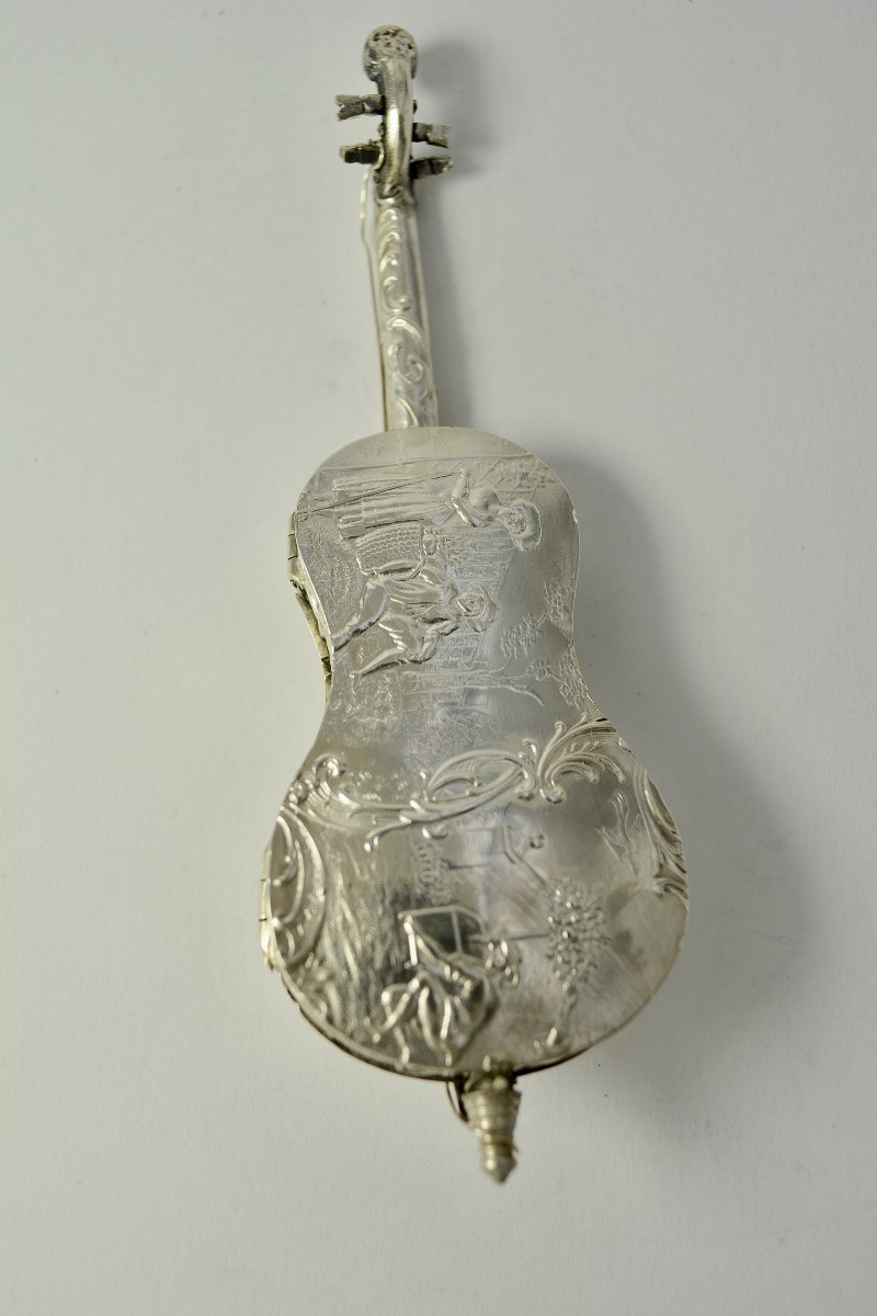 Silver Box / Snuff Box, Guitar Shape.-photo-7
