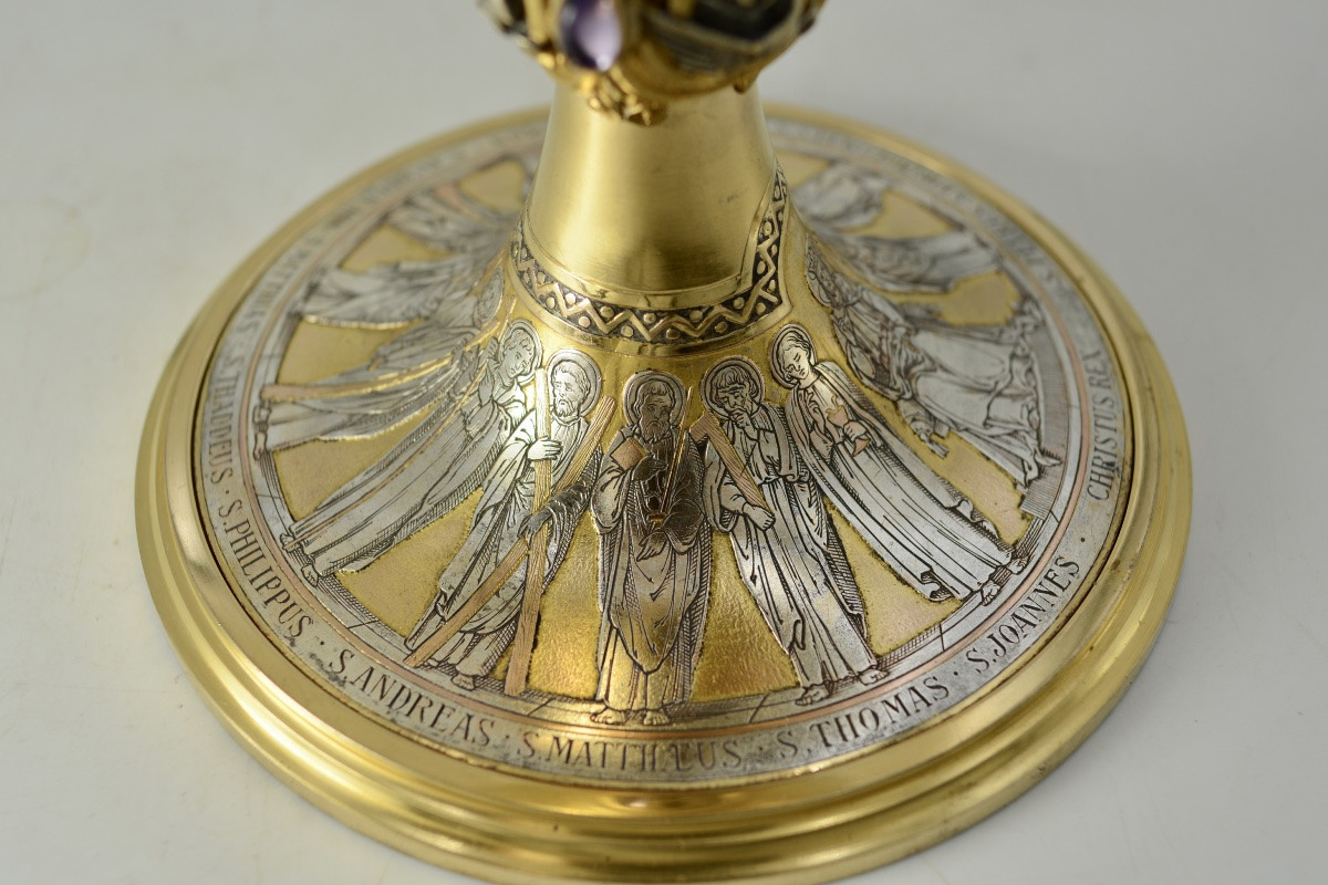 Gilt Bronze Chalice, Gothic Style, Circa 1900-photo-3