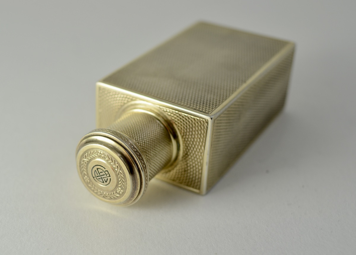 Gilt Silver Bottle, France Circa 1900, By G Keller Goldsmith-photo-3