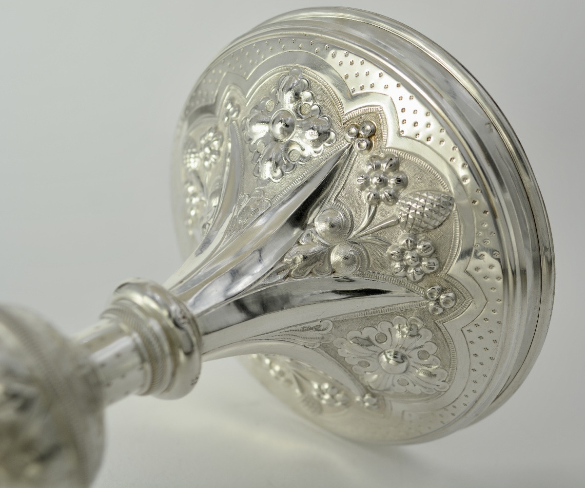 Ciboire en argent XIXeme siecle , par Favier orfèvre -photo-3