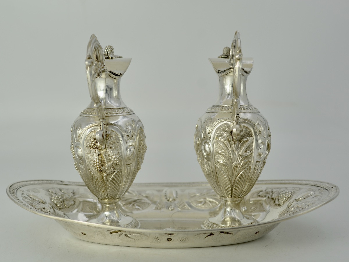 Paire de burettes en argent, France XIXeme siecle -photo-3