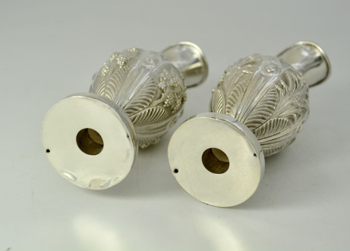Paire de burettes en argent, France XIXeme siecle -photo-4
