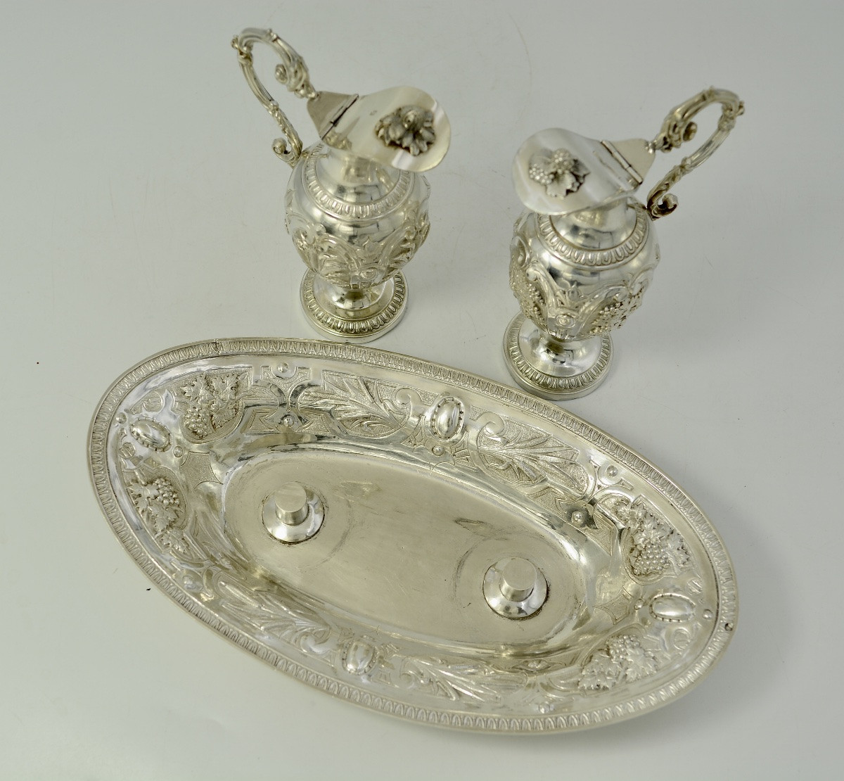 Paire de burettes en argent, France XIXeme siecle -photo-7