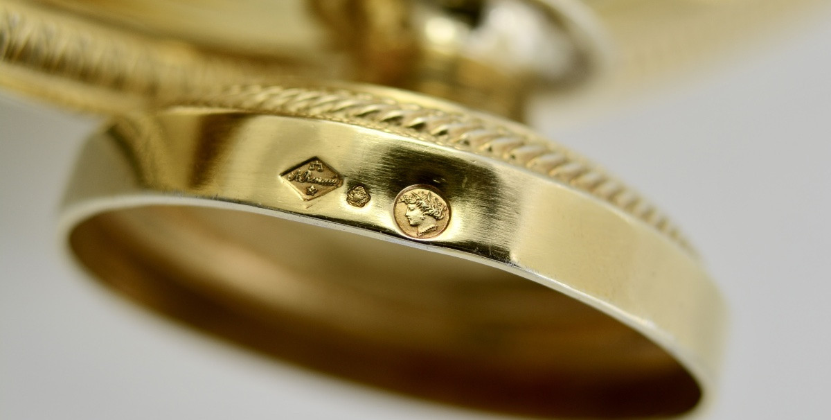 Pair Of Silver-gilt Cruets And Their Tray, France, 19th Century -photo-3